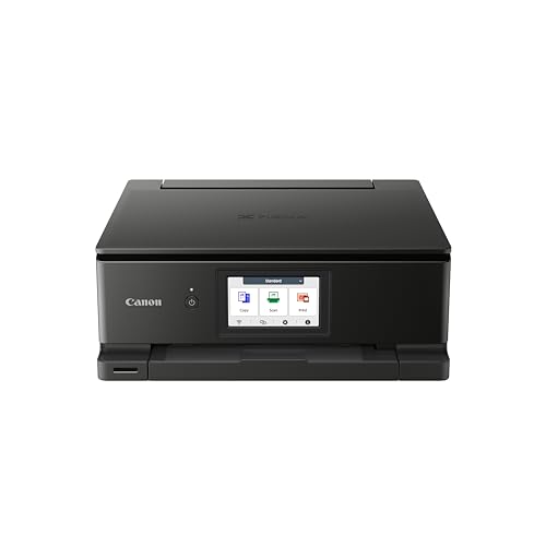 Canon PIXMA TS8750 Multifunktionsdrucker 3in1 (Tintenstrahl,Drucken, Kopieren, Scannen, A4, 10,8 cm Touch LCD, WLAN, Duplexdruck, 2 Papierzuführungen, 2 x 100 Blatt, 6 Separate Tinten) schwarz