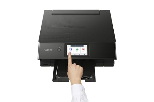 Canon PIXMA TS8750 Multifunktionsdrucker 3in1 (Tintenstrahl,Drucken, Kopieren, Scannen, A4, 10,8 cm Touch LCD, WLAN, Duplexdruck, 2 Papierzuführungen, 2 x 100 Blatt, 6 Separate Tinten) schwarz