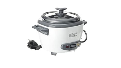 Russell Hobbs Reiskocher mini [small] 0,4l (Warmhaltefunktion, antihaftbeschichteter Gartopf, Reislöffel & Messbecher, ideal auch für Quinoa & Couscous, Reiswärmer) 27020-56, ‎Weiß/Schwarz