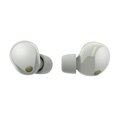 Sony WF-1000XM5 Kabellose Noise Cancelling Kopfhörer, Bluetooth, In-Ear-Kopfhörer, Mikrofon, bis zu 24 Stunden Akkulaufzeit, Schnellladefunktion, IPX4, iOS & Android kompatibel - Silber, klein