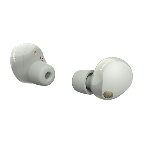 Sony WF-1000XM5 Kabellose Noise Cancelling Kopfhörer, Bluetooth, In-Ear-Kopfhörer, Mikrofon, bis zu 24 Stunden Akkulaufzeit, Schnellladefunktion, IPX4, iOS & Android kompatibel - Silber, klein