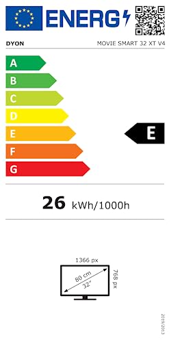 Téléviseur DYON Movie Smart 32 XT 80 cm (32 pouces) (Smart TV HD, Triple Tuner HD (DVB-C/-S2/-T2), Prime Video, Netflix et HbbTV)