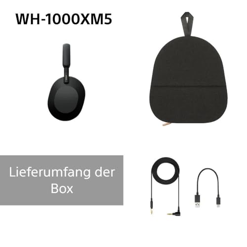 Sony WH-1000XM5 kabellose Bluetooth Noise Cancelling Kopfhörer (30h Akku, Touch Sensor, Headphones Connect App, Schnellladefunktion, optimiert für Amazon Alexa, Headset mit Mikrofon) Schwarz