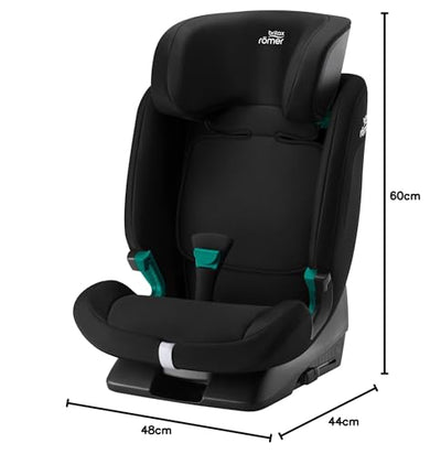 BRITAX RÖMER Kindersitz EVOLVAFIX, für Kinder von 76-150 cm (i-Size), 15 Monate - 12 Jahre, Space Black