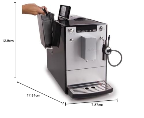 Melitta Solo & Perfect Milk – Kaffeevollautomat mit Milchsystem, Cappuccino Maschine für z. B. Kaffee oder Cappuccino, silber