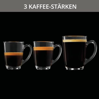 Krups Arabica Picto Kaffeevollautomat, Milchschaumdüse, 2-Tassen-Funktion, Drehregler, Einfache Reinigung, Kaffeemaschine, Schwarz, EA810870