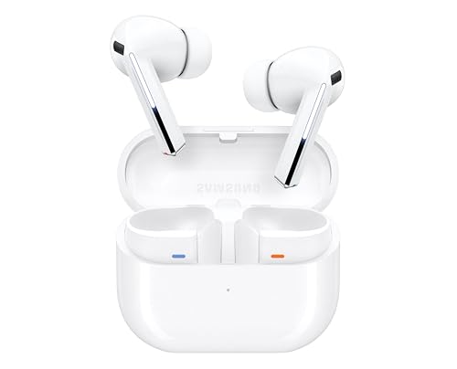 Samsung Galaxy Buds3 Pro Kabellose Bluetooth-Kopfhörer, Active Noise Cancelling (ANC), Adaptive Geräuschunterdrückung, 360 Audio, In-Ear-Kopfhörer mit Hi-Fi-Sound, White, Inkl. Anymode Clear Cover