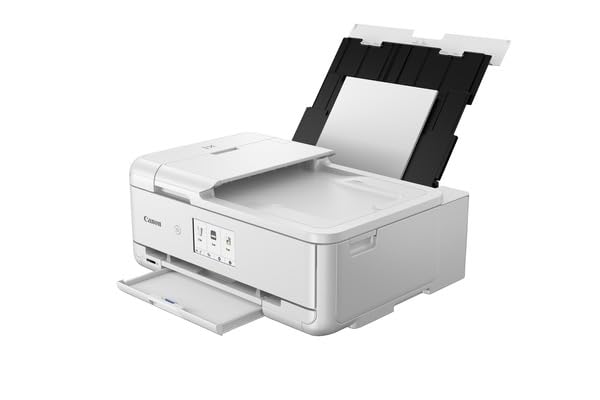 Canon PIXMA TS9551Ca Drucker Farbtintenstrahl Multifunktionsgerät DIN A4 A3 (Drucker A3, Scanner, Kopierer, 5 Separate Tinten, WLAN, LAN, Print App, 2 Papierzuführungen, Duplexdruck) weiß