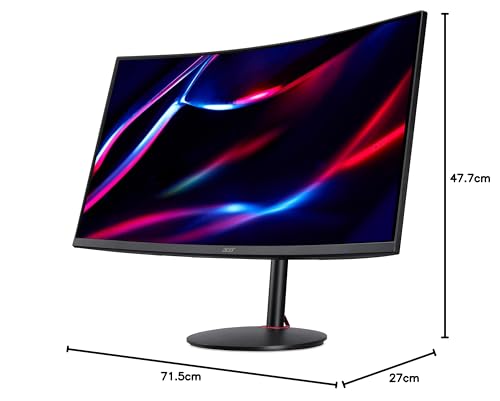 Acer Nitro XZ322QUS Gaming Monitor 31,5 Zoll (80 cm Bildschirm) WQHD, 165Hz DP, 144Hz HDMI, 1ms(VRB), 2xHDMI 2.0, 2xDP 1.2, höhenverstellbar, HDMI/DP FreeSync Premium, schwarz