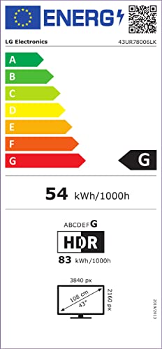 Téléviseur UHD LG 43UR78006LK de 109 cm (43 pouces) (HDR actif, 60 Hz, Smart TV) [Année modèle 2023]