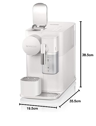 Nespresso De'Longhi Lattissima One EN510.W Kaffeekapselmaschine mit automatischem Milchsystem, 3 Direktwahltasten, 1 L Wassertank, 19 bar Pumpendruck, nur 25 Sek. Aufheizzeit, Auto-Abschaltung, weiß