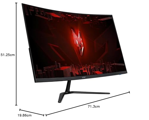 Acer Nitro ED320QRS3 Gaming Monitor 31,5 Zoll (80 cm Bildschirm) Full HD, 165Hz, 5ms (GTG), 2xHDMI 2.0, DP 1.4, Curved, DP/HDMI FreeSync Premium, Schwarz