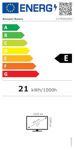 Amazon Basics Écran 27 pouces (68,6 cm), FHD 1080p, max. 100 Hz, compatible VESA, haut-parleurs intégrés, noir