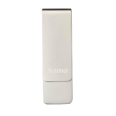 Hama USB Stick, 256GB, USB 3.0 (Speicherstick,USB Stick 3.0, USB Stick 256GB, Datenspeicher, USB A, klein, ultra schnell, 100MB/s, Drehmechanismus, Öse zur Nutzung als Schlüsselhänger) silber