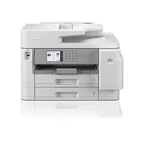 Brother MFC-J5955DW Business-Ink 4-in-1 Multifunktionsgerät mit DIN A3 Druckfunktion (30 Seiten/Min, Tintenstrahl, USB, LAN, WLAN, Duplexdruck) weiß/grau 545 x 436 x 375 mm (BxTxH)