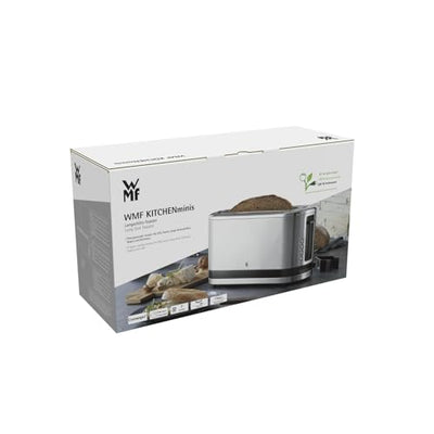 WMF Küchenminis Toaster Langschlitz mit Brötchenaufsatz, 2 Scheiben, XXL, Bagel-Funktion, 7 Bräunungsstufen, 900W, Toaster edelstahl matt