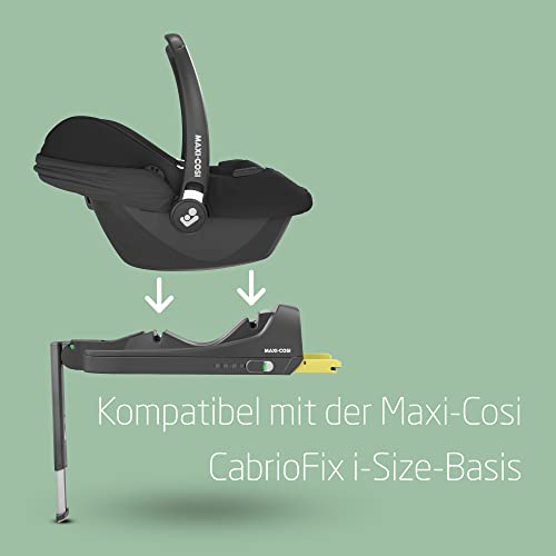 Maxi-Cosi CabrioFix i-Size, Siège Auto Bébé, 0 à 12 mois, 12 kg max., Siège Auto ISOFIX Léger (3,2 kg), Grand Canopy, Ultra-molletonné, Compatible avec les Poussettes Maxi-Cosi, Essential Black