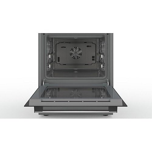 Bosch HKR39C250 Serie 4 Elektro-Standherd, 60 cm breit, EcoClean Direct Reinigungshilfe, 3D Heißluft Backen auf 3 Ebenen, LED-Display-Steuerung, erweiterbare Kochzone für großes Kochgeschirr