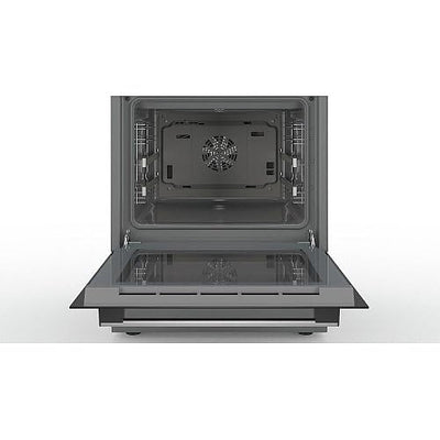 Bosch HKR39C250 Serie 4 Elektro-Standherd, 60 cm breit, EcoClean Direct Reinigungshilfe, 3D Heißluft Backen auf 3 Ebenen, LED-Display-Steuerung, erweiterbare Kochzone für großes Kochgeschirr