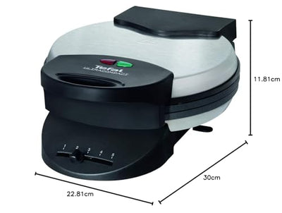 Tefal Herzwaffeleisen WM310D Waffelmaker | für Waffeln in Herzform | stufenloser Temperaturregler-Bräunung nach Wunsch | antihaftbeschichtete Platten | Teigauffangbehälter | Schwarz | 1000 W