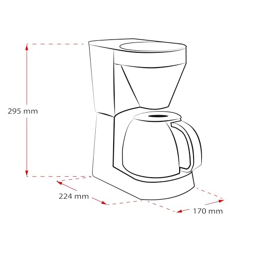 Melitta Easy - Filterkaffeemaschine - mit Glaskanne - Tropfstopp - 10 Tassen - Weiß (1023-01)