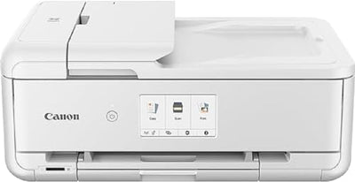 Canon PIXMA TS9551Ca Drucker Farbtintenstrahl Multifunktionsgerät DIN A4 A3 (Drucker A3, Scanner, Kopierer, 5 Separate Tinten, WLAN, LAN, Print App, 2 Papierzuführungen, Duplexdruck) weiß