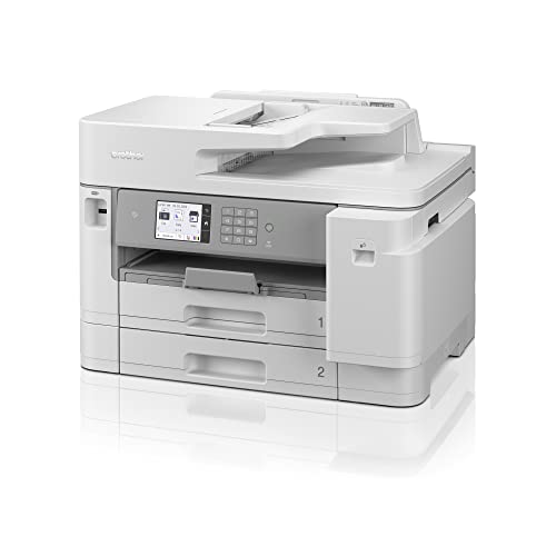 Brother MFC-J5955DW Business-Ink 4-in-1 Multifunktionsgerät mit DIN A3 Druckfunktion (30 Seiten/Min, Tintenstrahl, USB, LAN, WLAN, Duplexdruck) weiß/grau 545 x 436 x 375 mm (BxTxH)