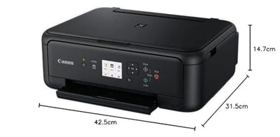 Canon PIXMA TS5150 Drucker Farbtintenstrahl Multifunktionsgerät DIN A4 (Scanner, Kopierer, Farbdisplay, 4.800 x 1.200 dpi, USB, WLAN, Duplexdruck, 2 Papierzuführungen) schwarz