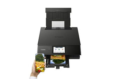 Canon PIXMA TS8750 Multifunktionsdrucker 3in1 (Tintenstrahl,Drucken, Kopieren, Scannen, A4, 10,8 cm Touch LCD, WLAN, Duplexdruck, 2 Papierzuführungen, 2 x 100 Blatt, 6 Separate Tinten) schwarz