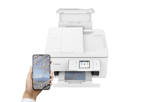 Canon PIXMA TS7750i Multifunktionsdrucker 4in1 (Tintenstrahl,Drucken, Kopieren, Scannen,Faxen, A4, 6,7 cm Touch, WLAN, 35 Blatt ADF, 2 Papierzuführungen, kompatibel mit Pixma Print Plan "Abo") Weiß