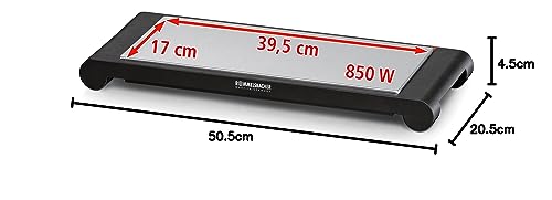 ROMMELSBACHER WPS 857 mobile Wärmespeicherplatte (kabellose Verwendung als Warmhalteplatte, Qualität Made in Germany, in nur 8 min auf 120°C, Wärmeabgabe bis 60 min, 850 W) Edelstahl