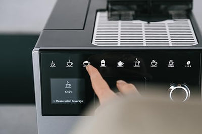 Melitta CI Touch - Kaffeevollautomat mit Milchsystem, Kaffeemaschine mit integrierter Kaffeemühle und Milchaufschäumer, für z. B. Espresso oder Cappuccino, silber