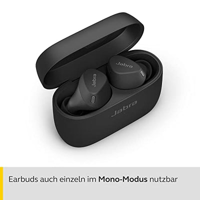 Jabra Elite 4 Active In Ear Bluetooth Earbuds - True Wireless Kopfhörer mit sicherem Sitz, 4 eingebauten Mikrofonen, aktiver Geräuschunterdrückung und anpassbarer HearThrough Funktion - Schwarz