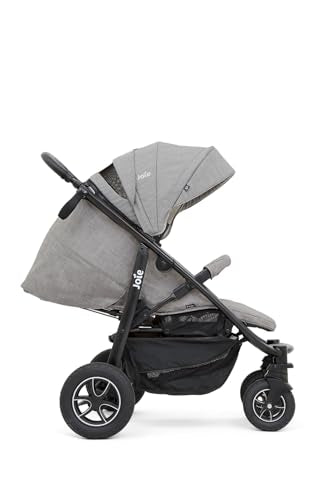 Joie Mytrax Flex™ 3-in-1-Multimodus-Kinderwagen mit Regenschutz, geeignet ab Geburt bis 4 Jahre (0-22 kg), 3 Kinderwagen in 1 mit einer Einhandklappung, grauer Flanell Mode