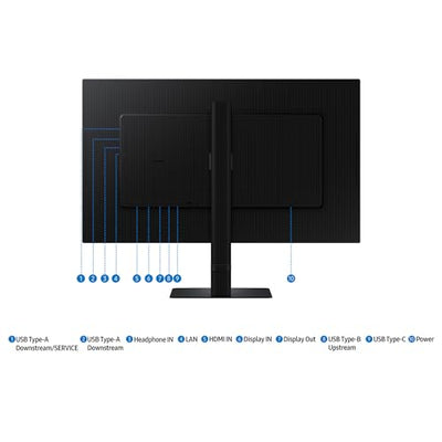 Samsung ViewFinity S60UD Monitor 27 Zoll, QHD/WQHD, 2.560 x 1.440, 100 Hz, HDR10, Eye Saver Mode, USB-C (90 W), Daisy Chain, Integrierter KVM-Switch, LS27D600UAUXEN