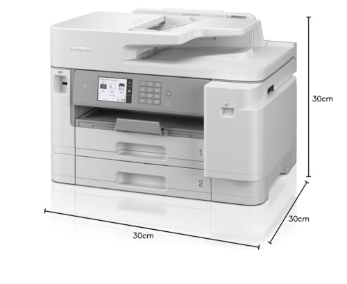 Brother MFC-J5955DW Business-Ink 4-in-1 Multifunktionsgerät mit DIN A3 Druckfunktion (30 Seiten/Min, Tintenstrahl, USB, LAN, WLAN, Duplexdruck) weiß/grau 545 x 436 x 375 mm (BxTxH)