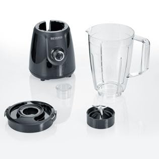 SEVERIN Standmixer mit 1,5 L Mixbehälter aus Tritan, Mixer mit 2 Stufen und Pulse-Funktion, leistungsstarker Küchenmixer mit Edelstahlmesser, 600 W, Schwarz, SM 3707