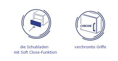 VBChome Waschtischunterschrank 60 cm Waschbecken mit Unterschrank 2 Schubladen Weiß Badmöbel weiß Hochglanz Badezimmermöbel hängend