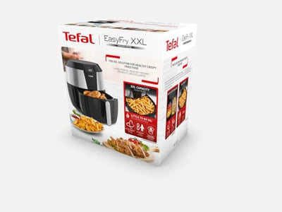 Tefal EY701D Heißluftfritteuse Easy Fry XXL | Air Fryer | 1850 Watt | 5,6 L für 8 Portionen | 8 automatische Programme | Digitales Display | energiesparend | gesunde Friteuse ohne Öl | Edelstahl