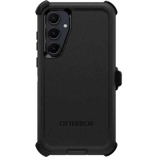 OtterBox Defender Hülle für Samsung Galaxy A55 5G,stoßfest, extrem robust, Schutzhülle,5x mehr Stürze als nach Militärstandard, kompatibel mit kabellosem Aufladen,Schwarz/Keine Einzelhandelsverpackung