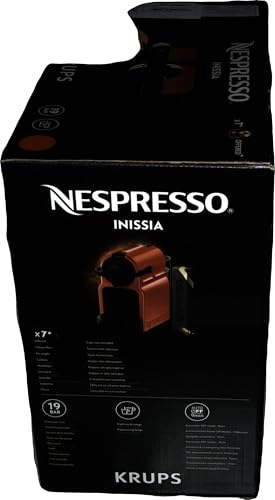 Nespresso Kapselmaschine Inissia XN1005 von Krups | Sehr schnell betriebsbereit | Automatische Abschaltung | Kirschrot, Rot(ruby)