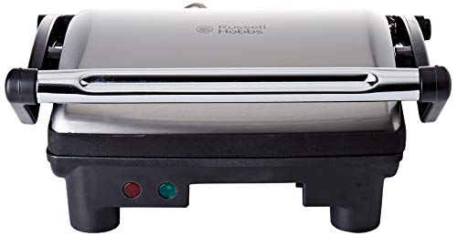 Russell Hobbs Kontaktgrill [3-in-1: Tischgrill - geöffnete Grillplatten | Panini & Sandwich Maker | Kontakt- Grill - gleichzeitig von beiden Seiten] Edelstahl, antihaftbeschichtete Platten, 17888-56