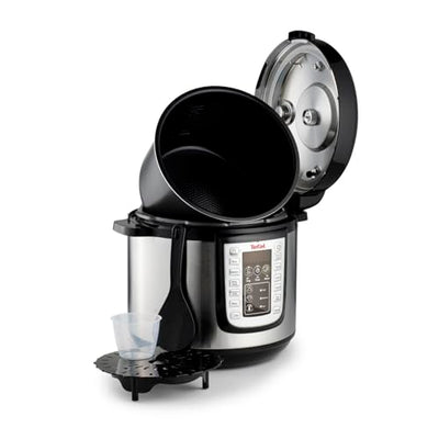 Tefal CY505E Fast & Delicious Multikocher | elektrischer Schnellkochtopf | 6 L Kapazität | 25 Automatische Programme | Bis zu 80 % schnelleres Kochen | Energiesparend | Rezeptheft | 1200 W | Edelstahl