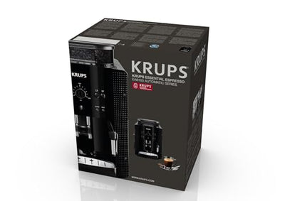 Krups Arabica Picto Kaffeevollautomat, Milchschaumdüse, 2-Tassen-Funktion, Drehregler, Einfache Reinigung, Kaffeemaschine, Schwarz, EA810870