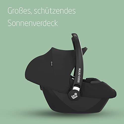 Maxi-Cosi CabrioFix i-Size, Siège Auto Bébé, 0 à 12 mois, 12 kg max., Siège Auto ISOFIX Léger (3,2 kg), Grand Canopy, Ultra-molletonné, Compatible avec les Poussettes Maxi-Cosi, Essential Black