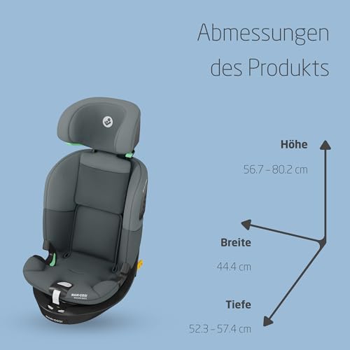 Maxi-Cosi Titan S i-Size, Mitwachsender Kindersitz, 15Monate–12Jahre (76–150cm), ISOFIX Kindersitz Auto, 5 Sitzpositionen, 13 Kopfstützenstufen, G-CELL-Schutz, 5-Punkt-Sicherheitsgurt, Tonal Graphite