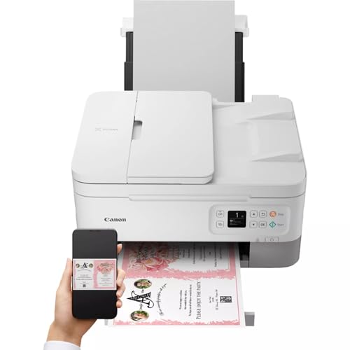 PIXMA TS7451i 3-in-1 WLAN-Drucker fürs Homeoffice, Kopierer und Scanner – PIXMA Print Plan kompatibel – Drucken von Randlosfotos – kabelloses Drucken/Scannen via Cloud und Smartphone (Weiß)