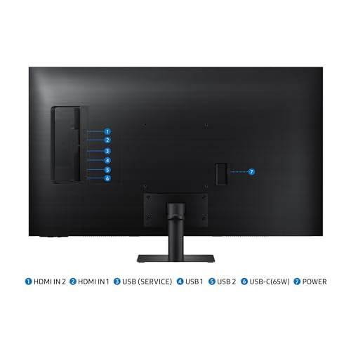 Samsung M70D Smart Monitor, 43 Zoll, 4K AI Upscaling, UHD, 60 Hz, Streaming-Monitor mit Entertainment und Gaming Hub, Bildschirm mit Lautsprechern, Smart TV Apps mit Fernbedienung, LS43DM702UUXEN