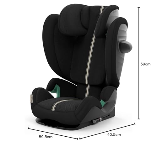 CYBEX Gold Kinder-Autositz Solution G i-Fix Plus, Für Autos mit und ohne ISOFIX, Ab ca. 3 bis 12 Jahre (100 - 150 cm), Ab ca. 15 bis 50 kg, Moon Black