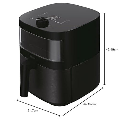 Friteuse à air chaud Haier avec fenêtre en verre I Airfryer avec 9 programmes et capacité de 7 litres I Friteuse 1700 W avec affichage LED I Friteuse à air chaud sans matière grasse I Lavable au lave-vaisselle [Série 5 - HAF5TWA]